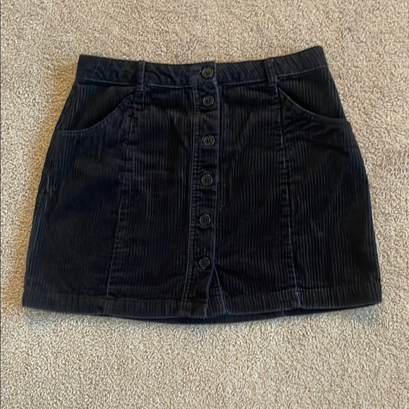 Forever 21 Dresses & Skirts - Forever 21 Black Corduroy A-line Mini Skirt Work